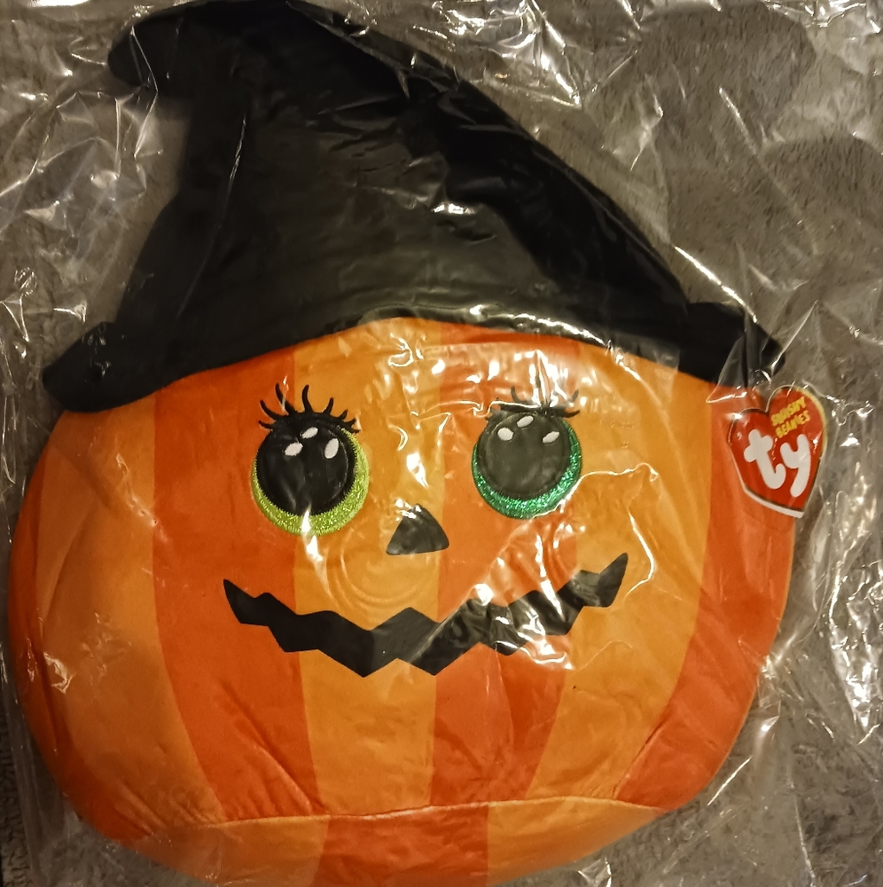 TY Squishy Babies (Ramona) Orange Pumpkin 14 inches